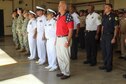 NAVAL BASE GUAM (Sept. 12, 2022) - First Responders from Joint Region Marianas (JRM) Fire and Emergency Services along with Commander, Joint Region Marianas Rear Adm. Benjamin Nicholson, and U.S. Naval Base Guam (NBG) Commanding Officer Capt. Michael Luckett observed the 21st anniversary of the Sept. 11 terrorist attacks during a ceremony at Fire Station 1 onboard NBG, Sept. 12.