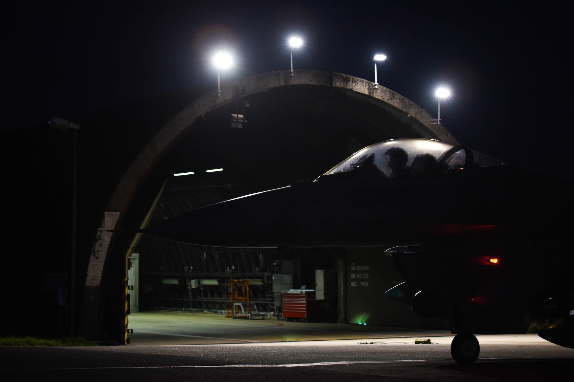 An aircraft prepares to launch.