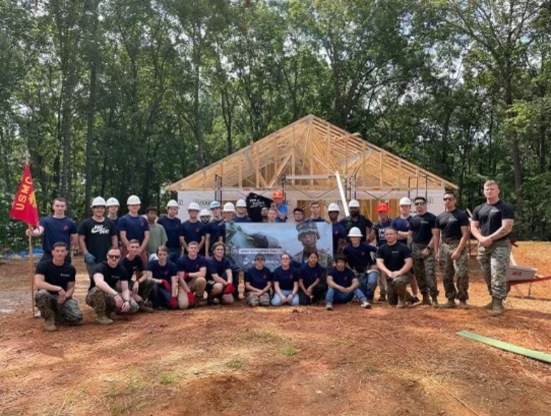 U.S. Marine Corps Recruiting Substation Gainesville helps build homes for Hall County Habitat for Humanity in Gainesville, Georgia, Aug. 13, 2022. The Marines and poolees volunteered to build the homes during a pool function led by the station commander, Staff Sgt. Daniel McLaughlin. (U.S. Marine Corps courtesy photo by Staff Sgt. Daniel McLaughlin)