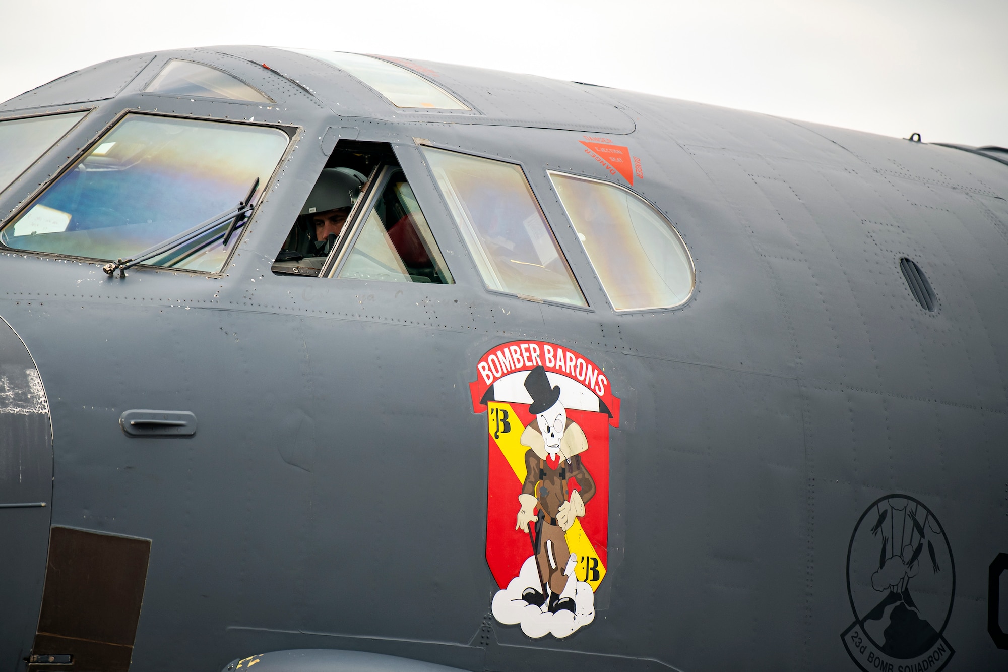 A B-52 Stratofortress pilot sits in the cockpit prior to takeoff at RAF Fairford, United Kingdom, Sept. 21, 2022.  Strategic bombers contribute to stability in the European theater, they provide a critical role in strategic deterrence. If called upon, U.S. bombers offer a rapid response capability. (U.S. Air Force photo by Staff Sgt. Eugene Oliver)