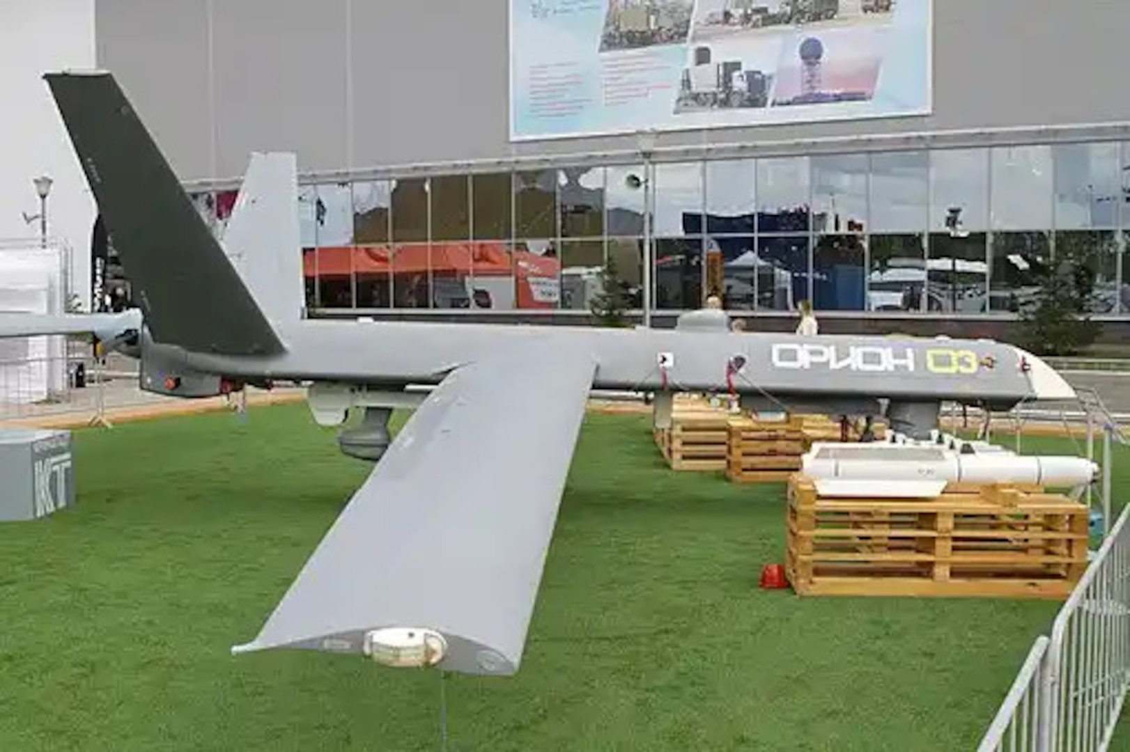 Russia’s Orion UAV (also known as Inokhodets) on display, 29 August 2020