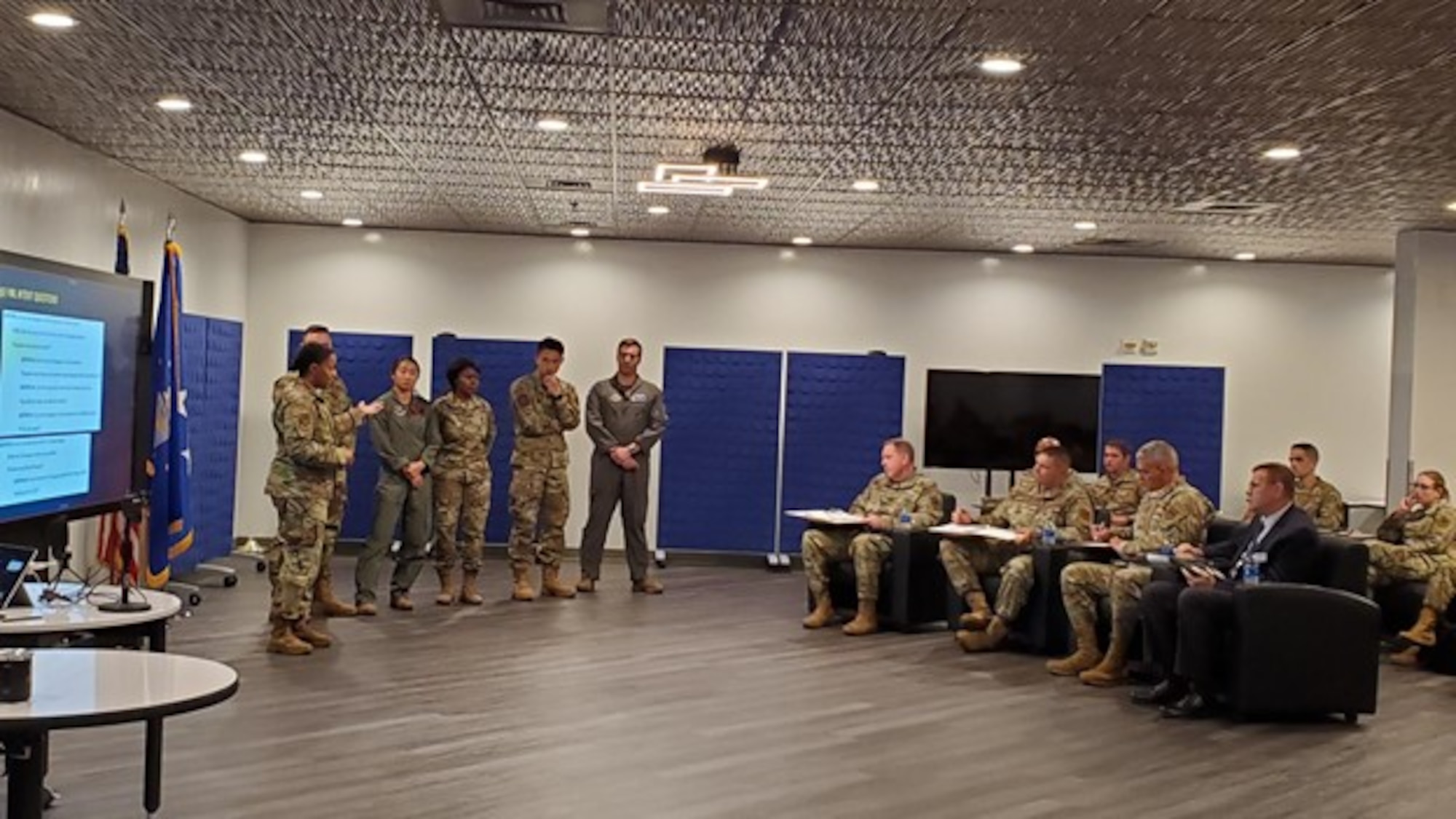 Airmen presenting to senior leaders