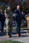 Gov. Spencer J. Cox, commander in chief, and Maj. Gen. Michael J. Turley, the adjutant general, Utah National Guard, salute the colors during the opening of the 67th annual Governor’s Day at Camp Williams, Utah, Sept. 24, 2022.