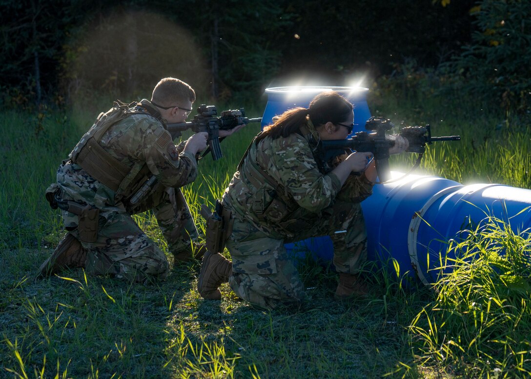 JBER defenders participate in shoot, move, communicate, a training that emphasizes real-world small-unit communication and combat tactics