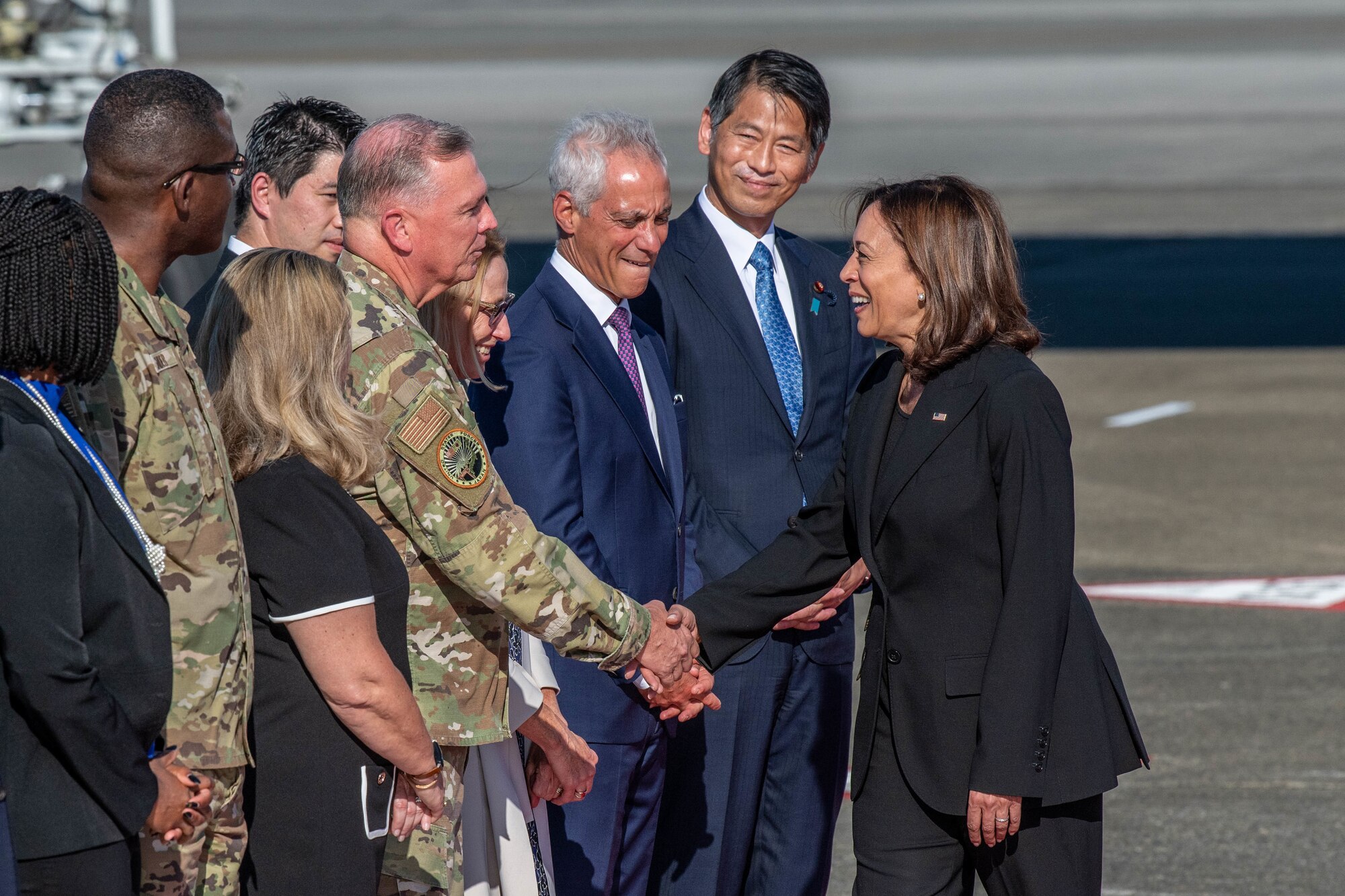 Vice President greets officials