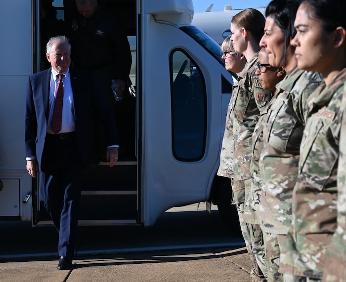 SECAF visits Joint Base Langley-Eustis.