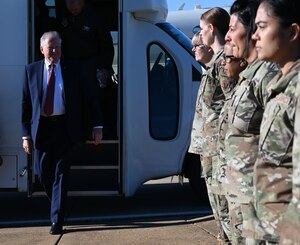 SECAF visits Joint Base Langley-Eustis.