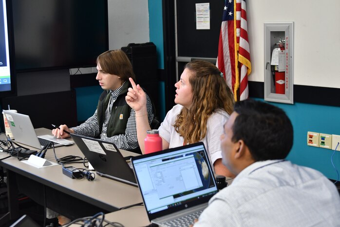 IMAGE: During the Modeling and Simulation Toolbox Hackathon on Sept. 16, participants from Naval Surface Warfare Center Dahlgren Division worked through three different simulations which became increasingly difficult throughout the simulation. The new employees used a variety of different tactics and processes to determine the best course of action.