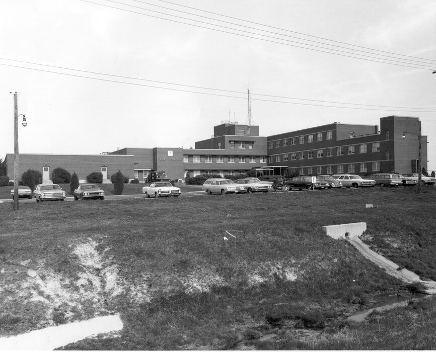 The 436th Medical Group building is photographed while it was a hospital in the 1960’s at Dover Air Force Base, Delaware. Rivera was born at the Dover AFB hospital in 1962 while her father was stationed here. She recently retired after 35 years of service as the technical and laboratory supervisor at the 436th MDG. (Courtesy photo)