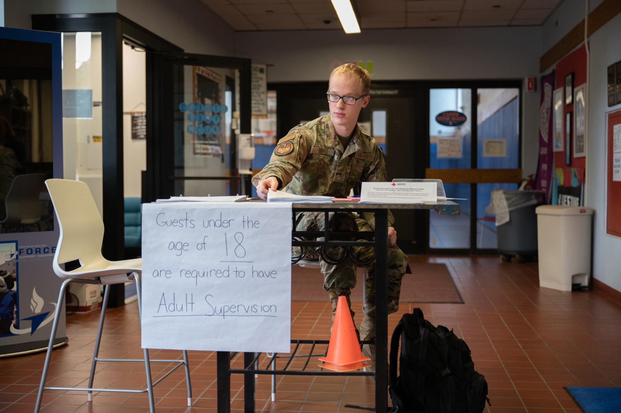 image of Airman sitting at desk