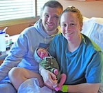 Macie Rae Cook is Evans Army Community Hospital’s first baby of 2022. She was born Jan. 1, 2022 at 6:30 p.m. in the Mountain Post Birthing Center at Fort Carson. She weighed 6 pounds, 6 ounces, and measured 18.9 inches. Macie is the third child of proud parents Air Force Capt. Danielle Cook, 50th Force Support Squadron, Schriever Space Force Base, and Zachary Cook. “The staff was awesome,” said Danielle Cook. “It was a super smooth delivery.” Zachary Cook noted “It’s an easy birthdate to remember, 1-1-22.” (Photo by Norman Shifflett)