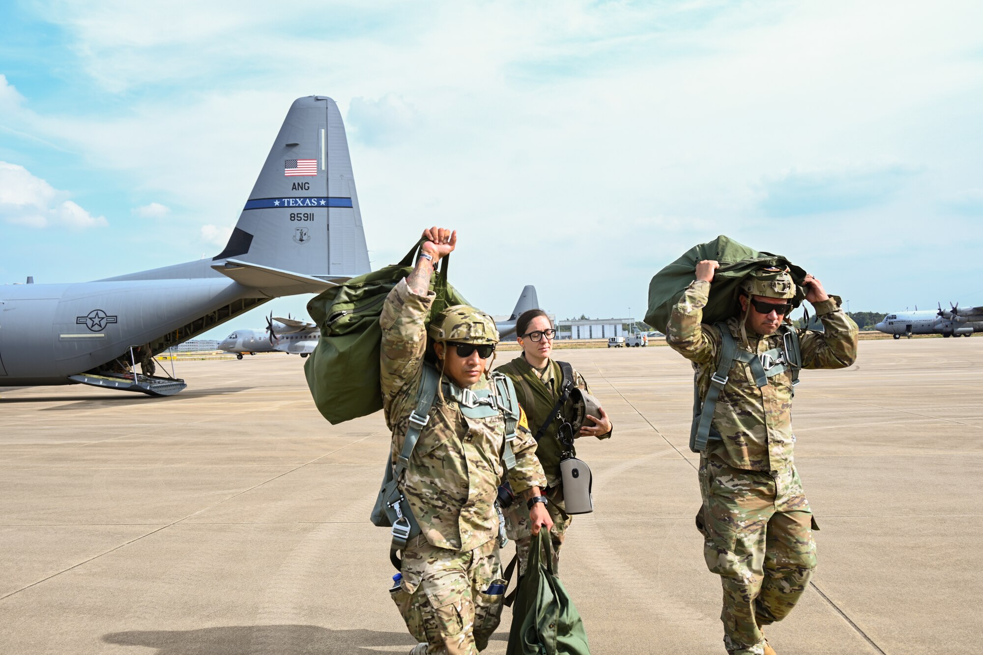 Army rigger team exit flightline.