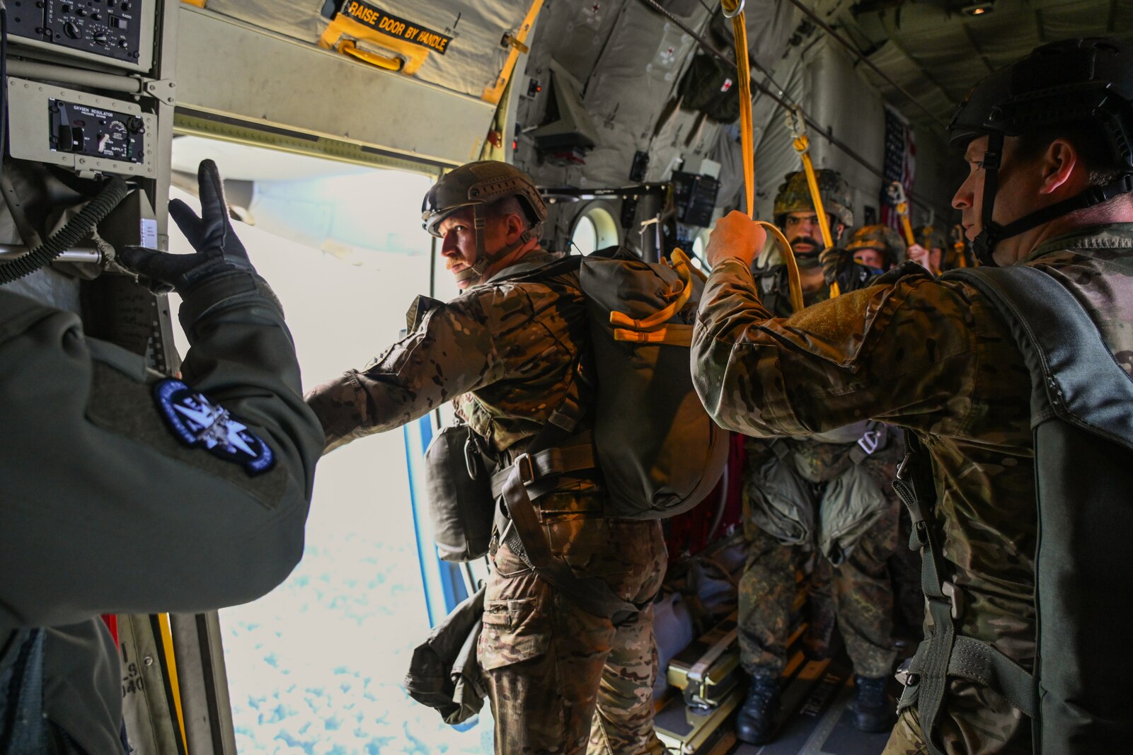 Airborne Paratroopers prepare to jump.