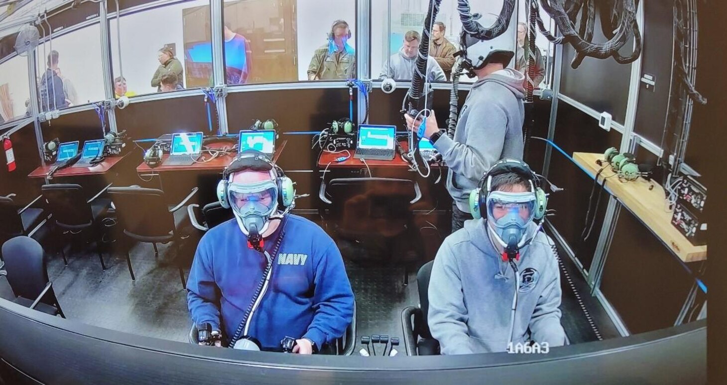 The Naval Aviation Training Systems and Ranges program office’s  Naval Aviation Survival Training Program (NASTP) installed the eighth and final hypoxia trainer at the Aviation Survival Training Center (ASTC) located at Whidbey Island, Wash., this month. Whidbey Island ASTC staff conduct initial training on the final NHT installed by the PMA-205 team.
