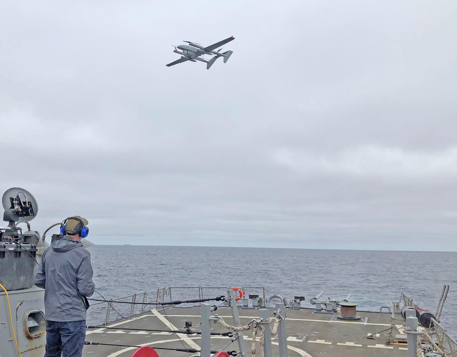 The Navy conducts a demonstration aboard USS Paul Hamilton (DDG-60) July 12 to identify and examine Unmanned Air Systems (UAS) capable of wide-area missions from a Navy vessel at long ranges for extended periods while sending information back to the vessel.