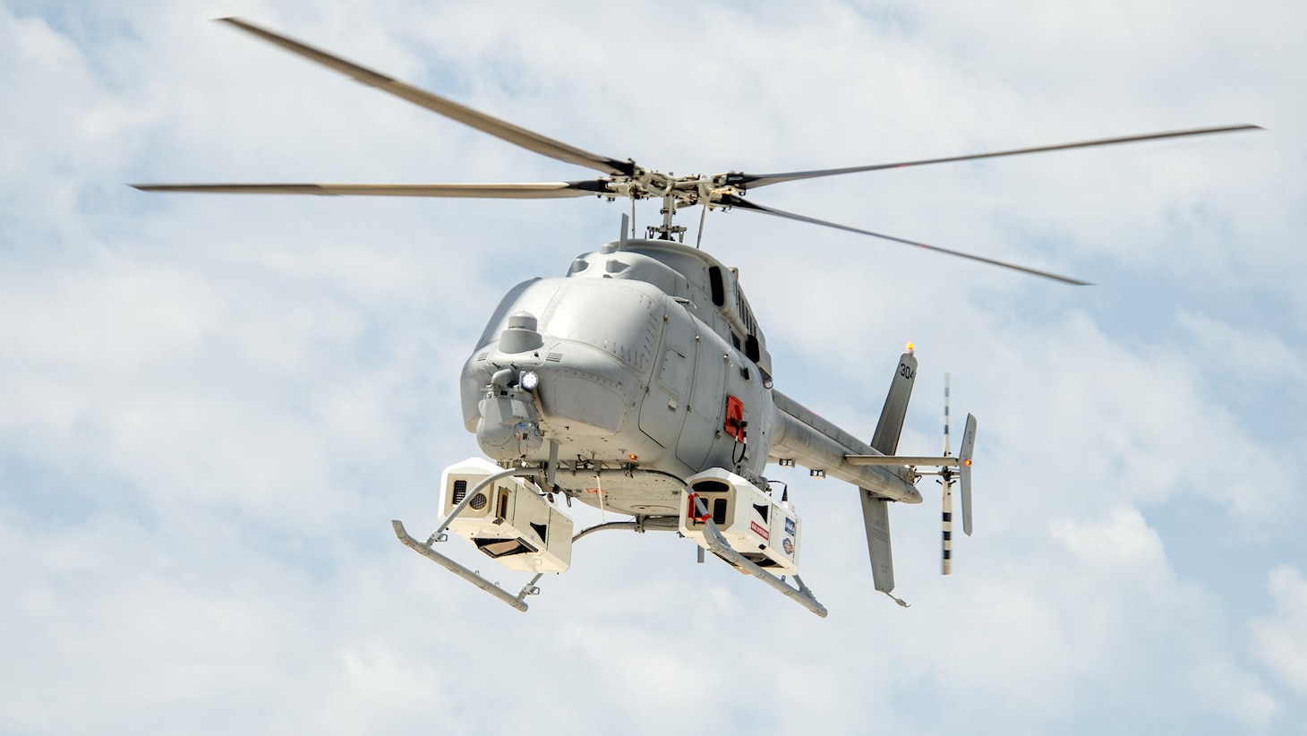 MQ-8C Fire Scout gathers performance data during a mine countermeasure (MCM) prototype technology demonstration in May at Eglin Air Force Base, Florida.