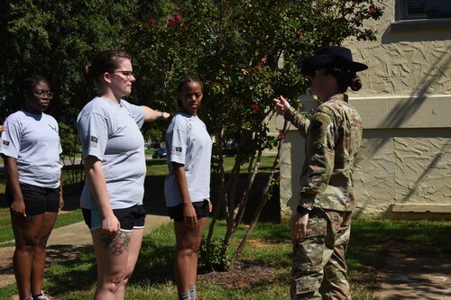 a military training instructor teaches new recruits