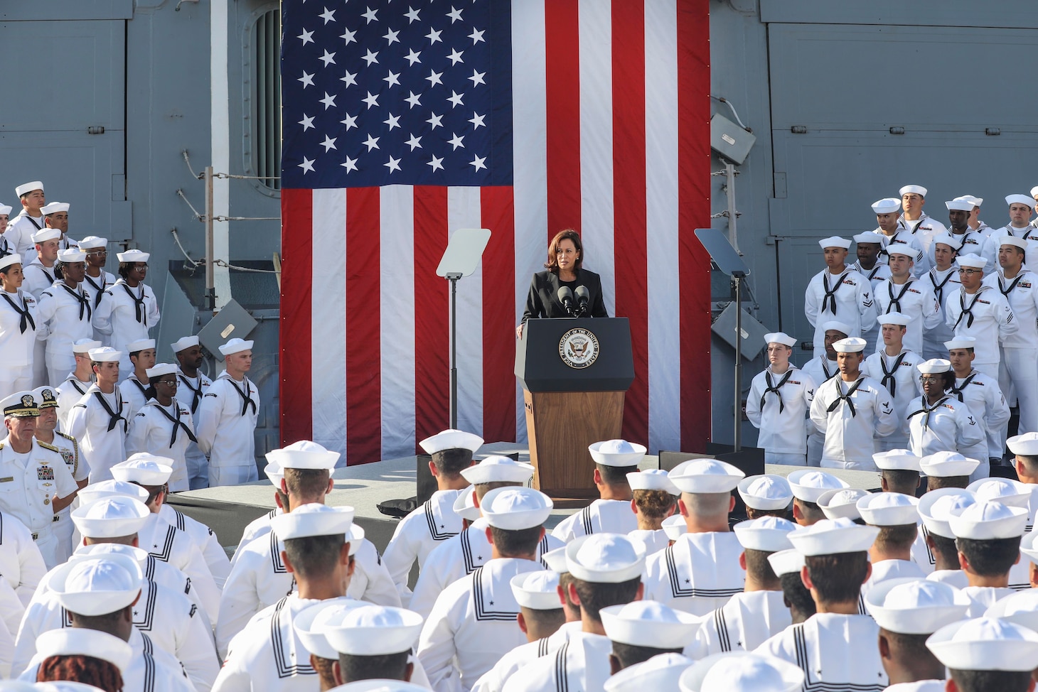 U.S. Vice President Kamala Harris Visits USS Howard (DDG 83