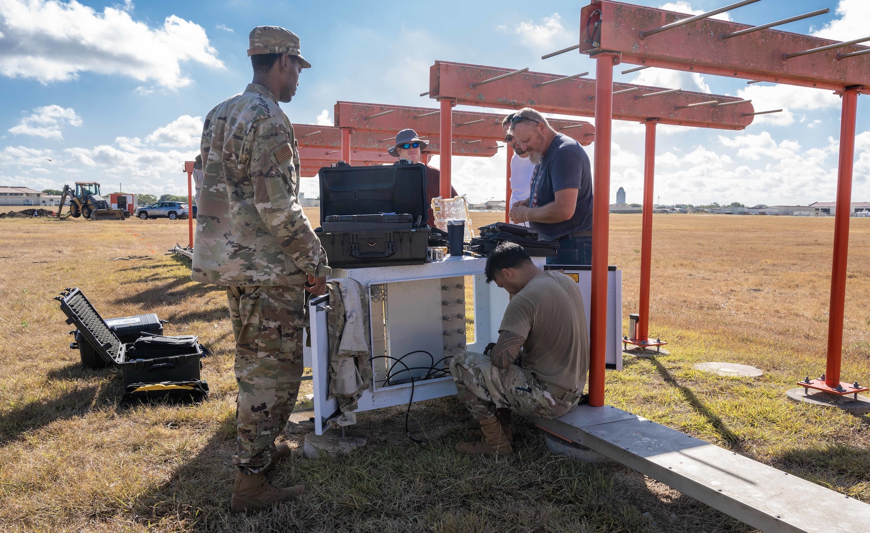 Members from the RAWS and 502nd Civil Engineering team worked tirelessly to fix the damaged localizer shelter in record time resulting in zero missed training sorties.