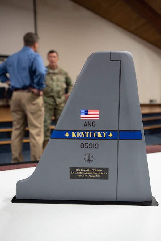 Brig. Gen. Jeffrey L. Wilkinson, outgoing assistant adjutant general for Air, was retired from the U.S. Air Force and Kentucky Air National Guard during a ceremony held at the Kentucky Air National Guard Base in Louisville, Ky., Aug. 13, 2022. A career special tactics officer, Wilkinson served the Air Force and Air National Guard for more than 28 years. (U.S. Air National Guard photo by Dale Greer)