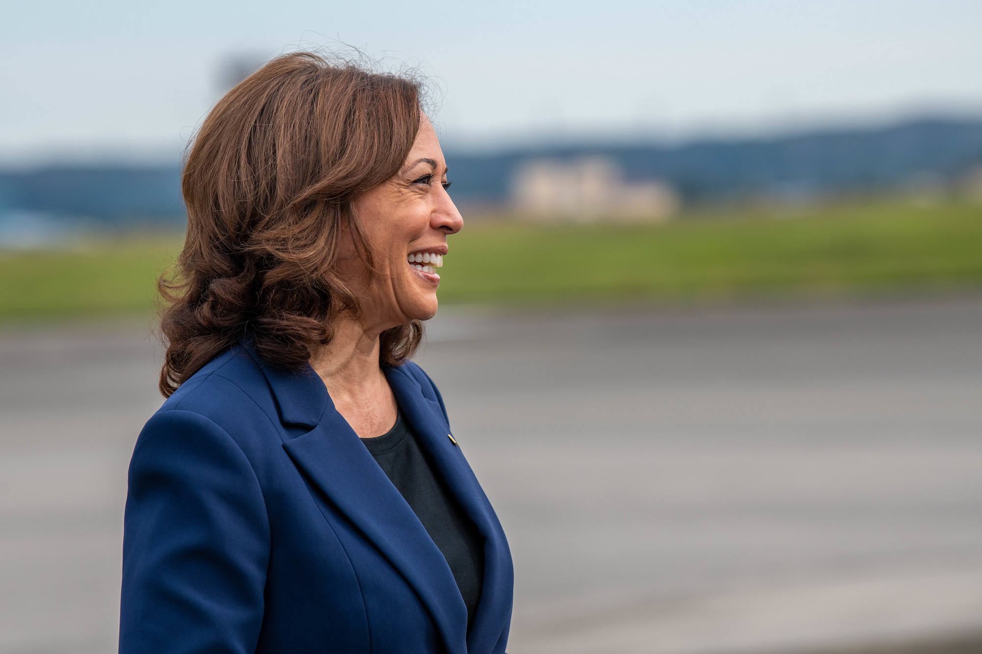 Vice President Harris smiles