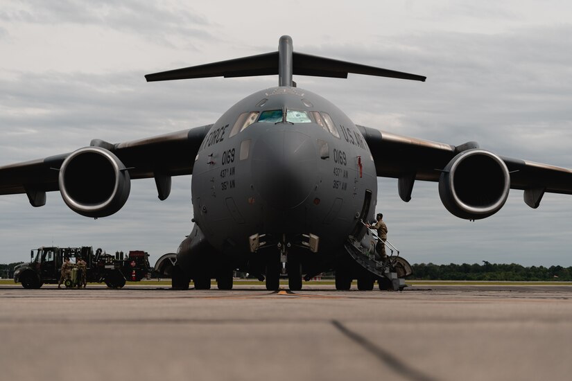 Airmen prepare an aircraft for takeoff.