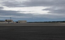 A photo of an empty flightline.