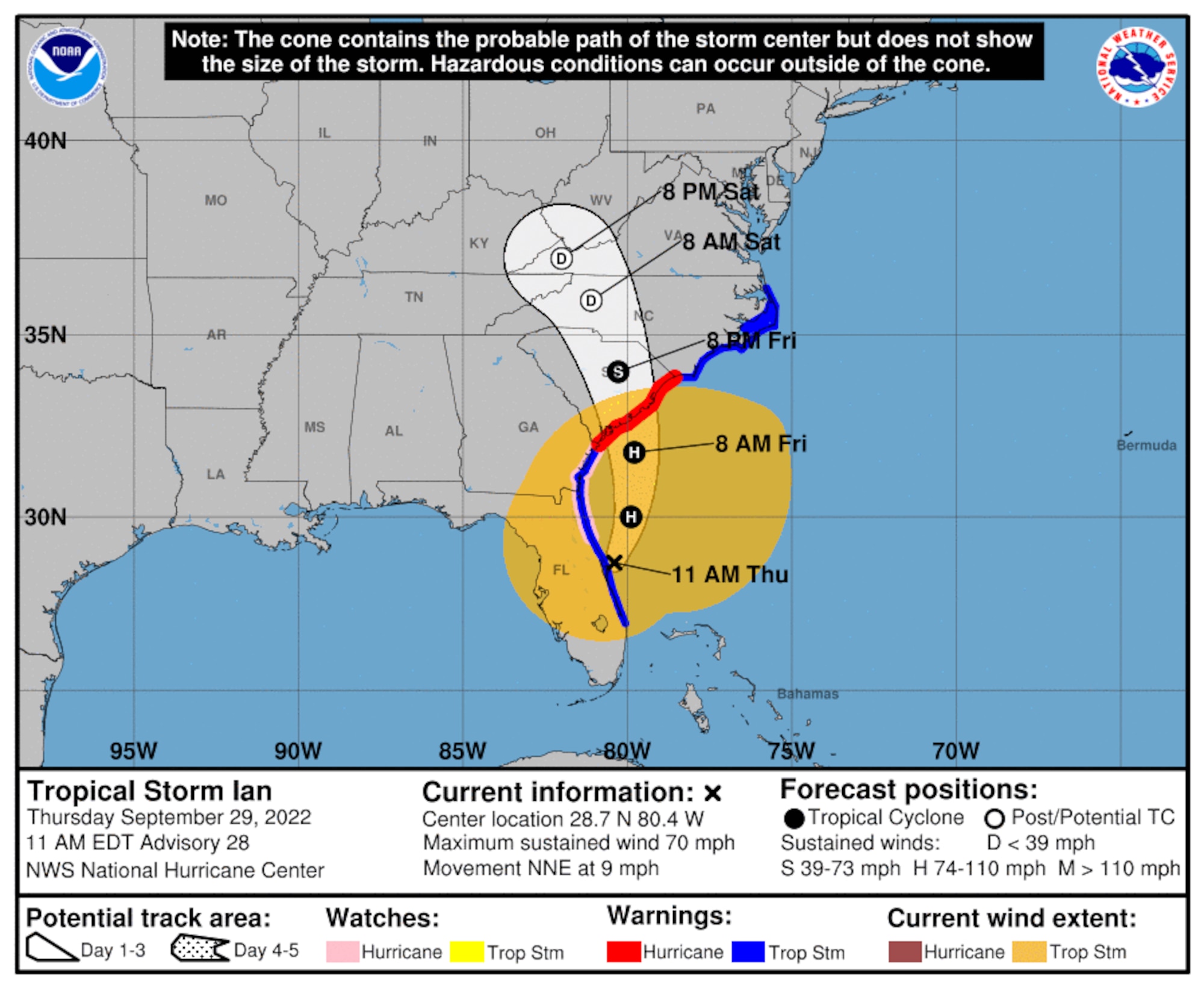 Ian expected to impact Charleston Friday