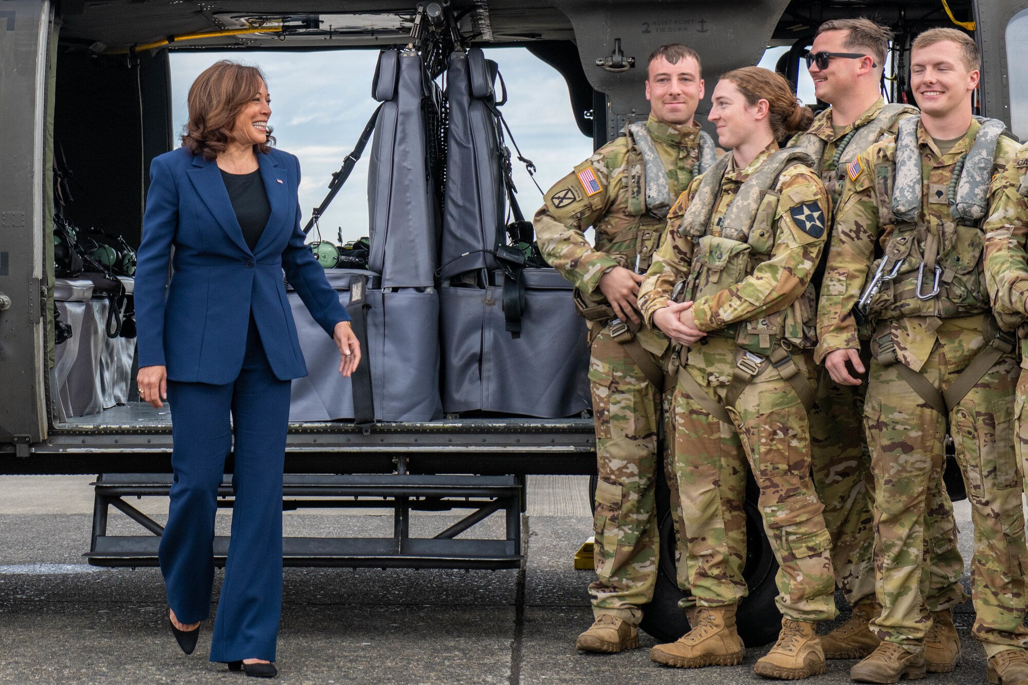 Vice President Harris greets troops