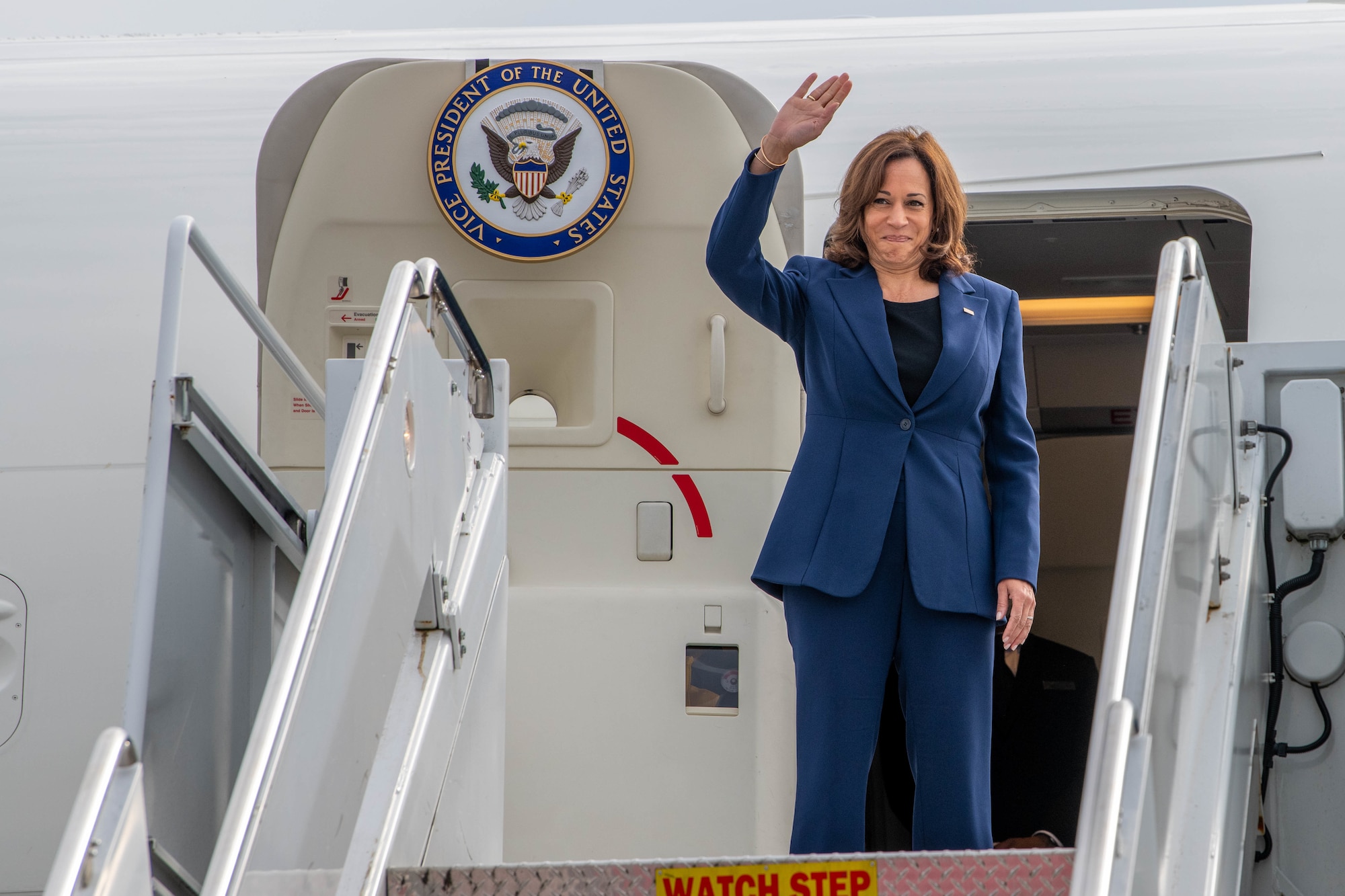 Vice President Harris waves