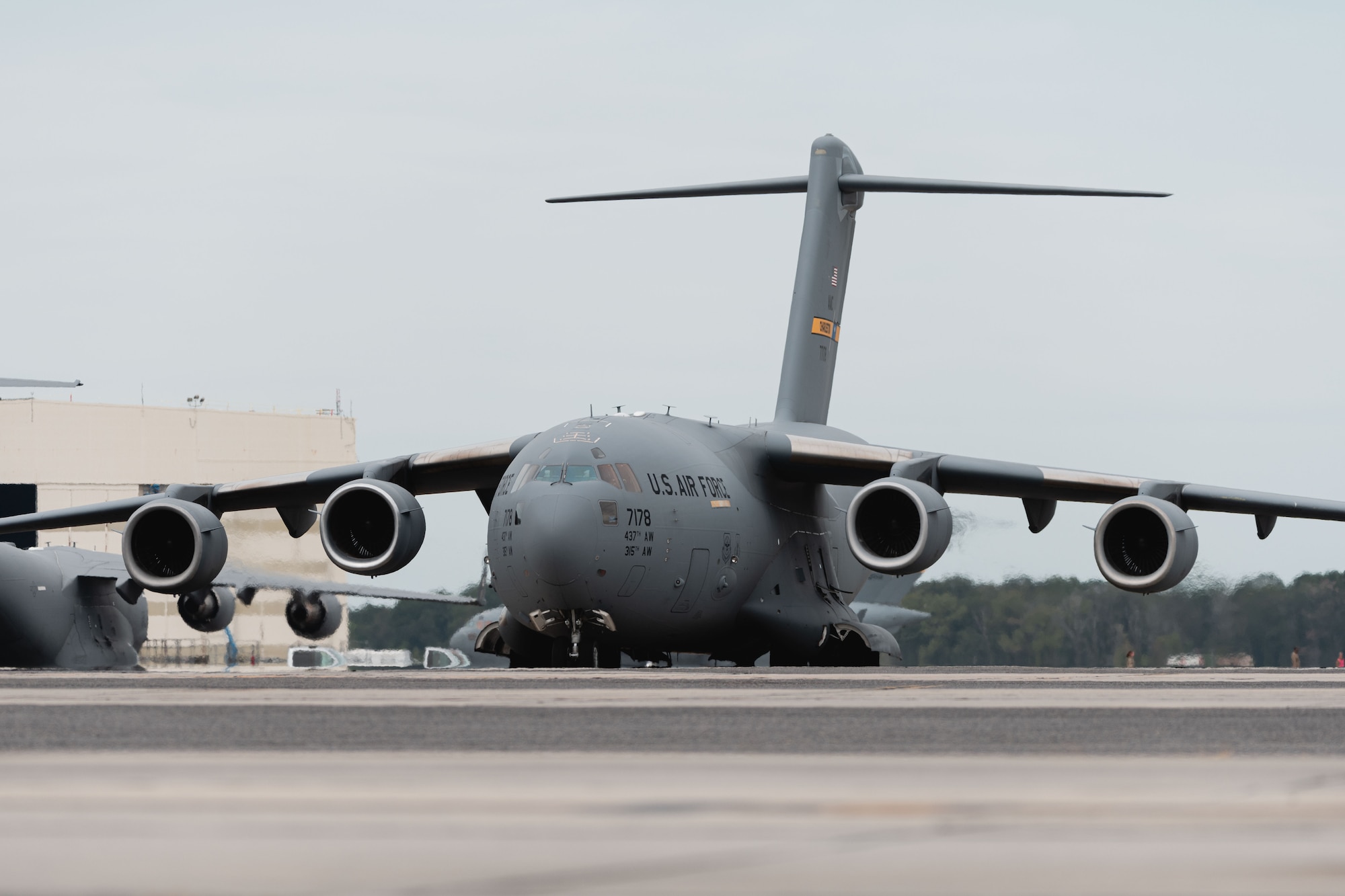 An aircraft on the flightline.