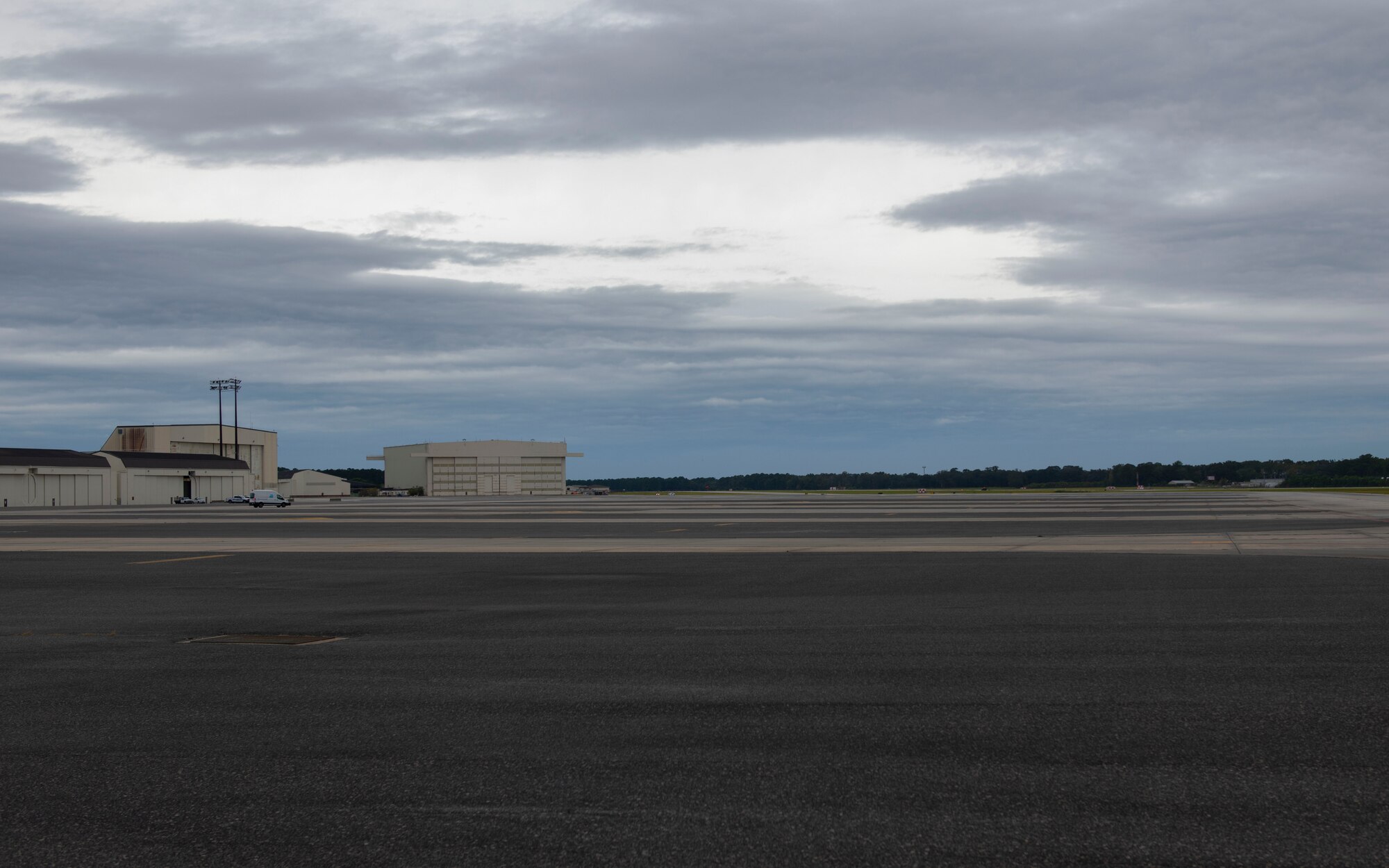 A photo of an empty flightline.