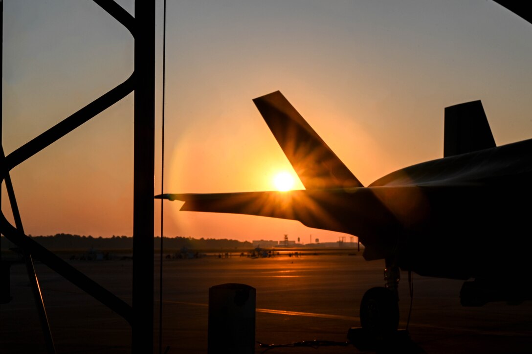 First fall sunrise on flightline