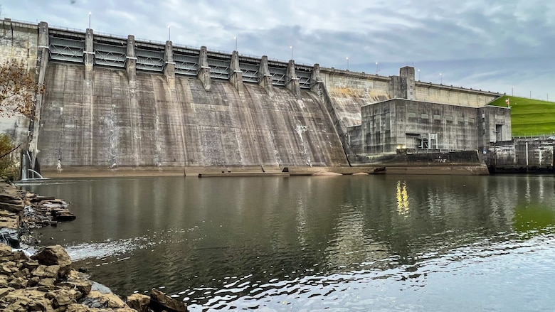 The U.S. Army Corps of Engineers Nashville District awarded a $91,250,000 contract Sept. 29, 2022, to Prime American Bridge for the Center Hill Dam Spillway Gates Replacement Project. (USACE Photo by Lee Roberts)