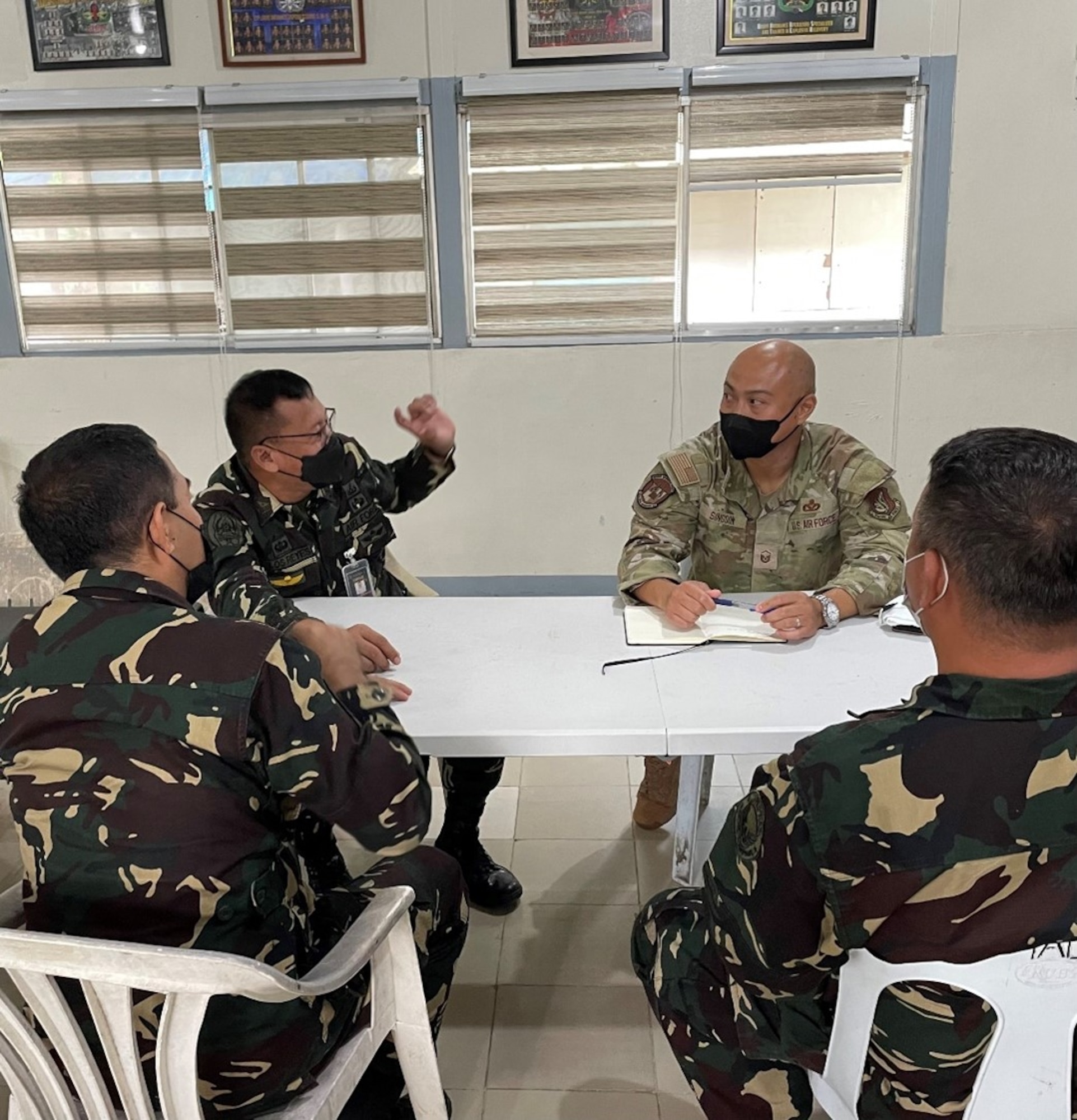 Tagalog LEAP Scholar Master Sgt. Patrick Singson represented PACAF Civil Engineers as he utilized his native language during a planning conference of the 38th iteration of Balikatan Exercise with the Philippine Air Force counterparts. (Courtesy photo)