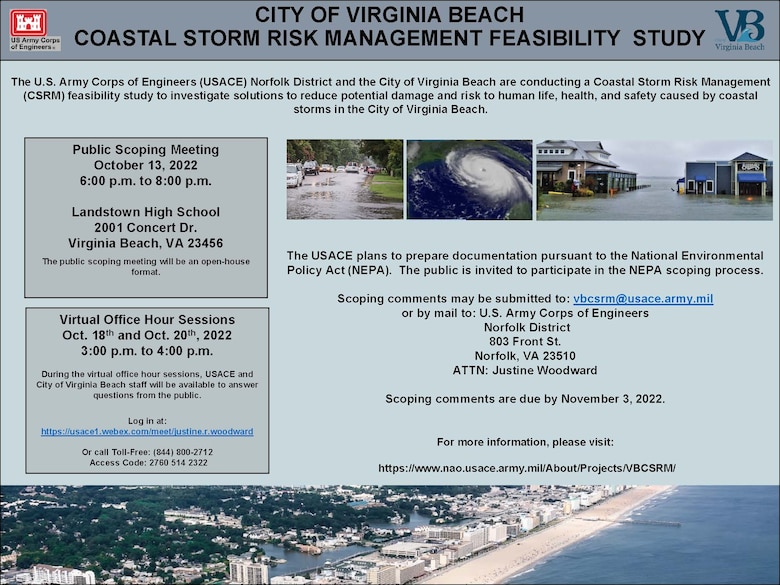 VBCSRM feasability study graphic for upcoming public scoping meeting in October 2022