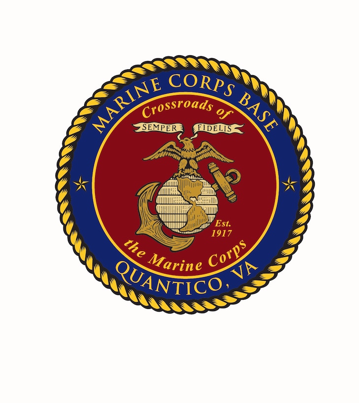 To honor Quantico's historic past and separate itself from Marine Corp Combat Development Command, the base commander, Col. Dan Choike, approved a new insignia to represent the base. The new insignia combines the bronzed eagle, globe and anchor emblem as it existed in 1917, along with the traditional scarlet and gold colors of the Corps. In text there is the familiar motto of Quantico: "The Crossroads of the Marine Corps"