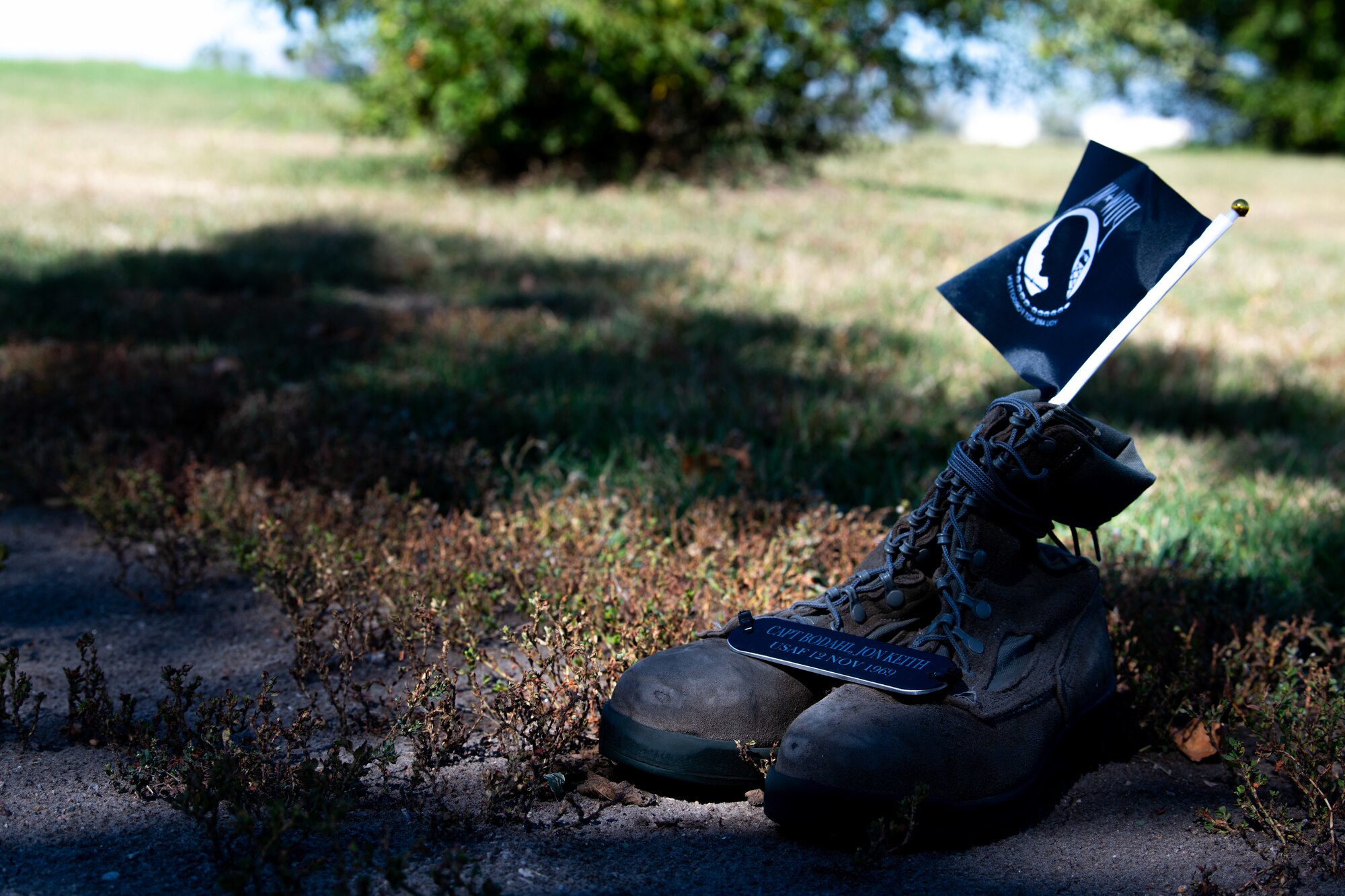 Team Minot Airmen participate in a POW/MIA commemoration run, Minot Air Force Base, North Dakota, Sept. 29, 2022.