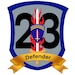 Logo for exercise Defender 2023. Standardized U.S. Army Europe and Africa exercise logo design for all exerice logos in the AOR.