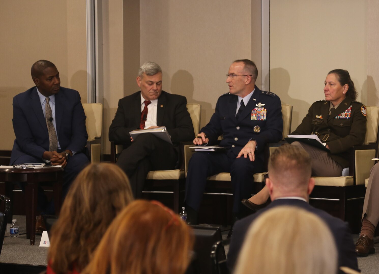 Lt. Gen. John Healy (second from right), chief of the Air Force Reserve and commander Air Force Reserve Command, joined a panel of Reserve and Guard leadership from across the military in Washington D.C., March 28, 2023.