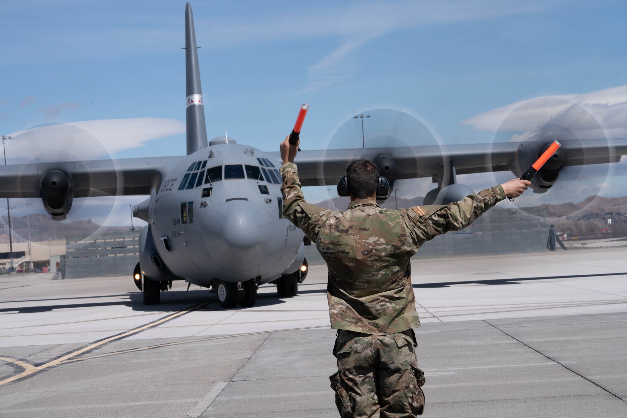 The 192nd Airlift Squadron at the Nevada Air National Guard Base hosted Wyoming's 153rd Airlift Wing for annual Advanced Mountain Airlift Tactics School training. The four-day training was conducted at the end of March 2023.