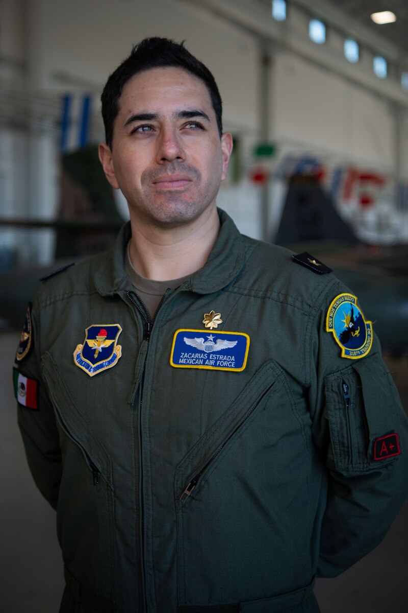 Maj. Zacarias Estrada-Vega poses for a portrait at Joint Base San Antonio-Lackland, Texas, Nov. 30, 2022. Estrada-Vega is from Pachuca, Mexico, and is currently a partner nation guest instructor for the Inter-American Air Forces Academy’s Pilot Instrument Procedures Course. “One of the most rewarding things is at the beginning of the course we meet students and we take them from not having too much understanding of what we do here to having a much greater understanding and it’s rewarding to be able to see that,” Estrada-Vega explained. “The airspace exists as only one and we all have to work together to achieve [safety].” (U.S. Air Force photo by Tech. Sgt. Janiqua P. Robinson)