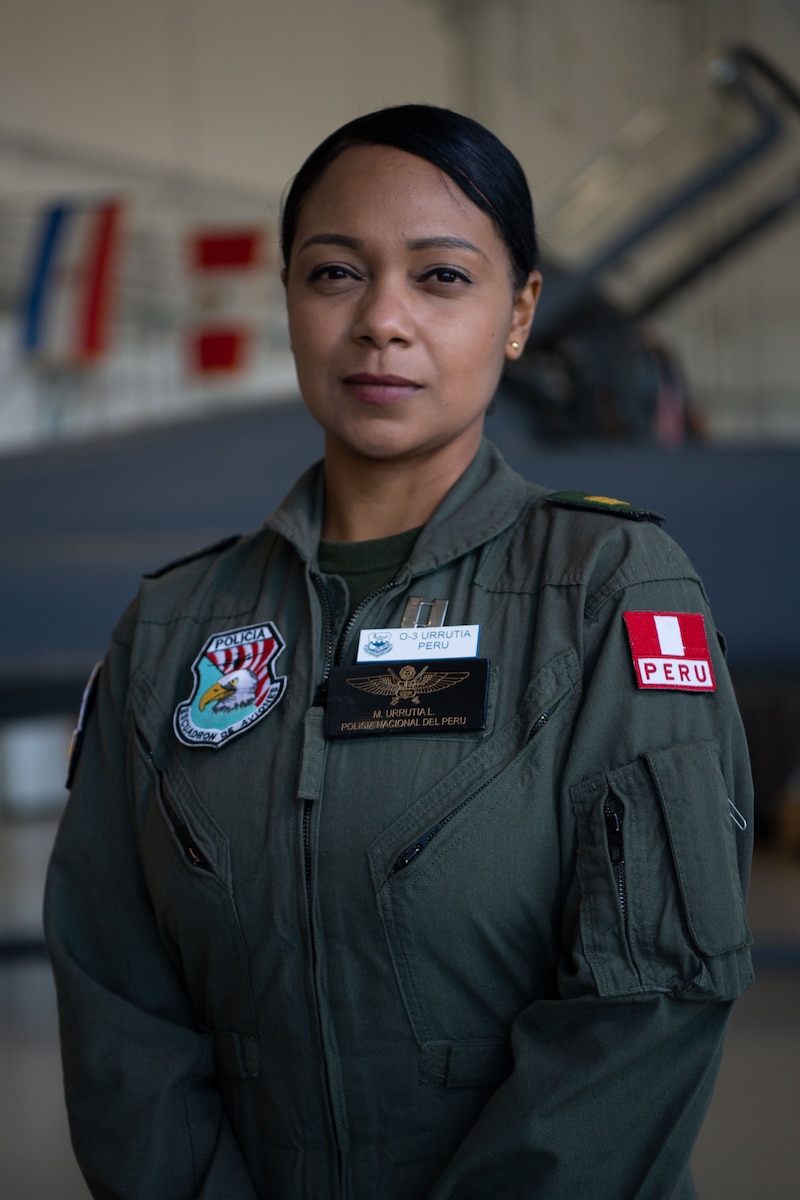 Capt. Marilyn Urrutia L. poses for a portrait at Joint Base San Antonio-Lackland, Texas, Nov. 30, 2022. Urrutia is a weapons officer from Peru and is currently in the Inter-American Air Forces Academy’s Pilot Instrument Procedures Course. “I value all the challenges of life, especially the hard ones like this course or being a pilot,” Urrutia explained. “Those are very tough challenges and I value that over something that is easy and attainable. Anything that is challenging and comes with roadblocks I see as an opportunity to better rather than having a simplistic life or anything that is easy to accomplish.” (U.S. Air Force photo by Tech. Sgt. Janiqua P. Robinson)