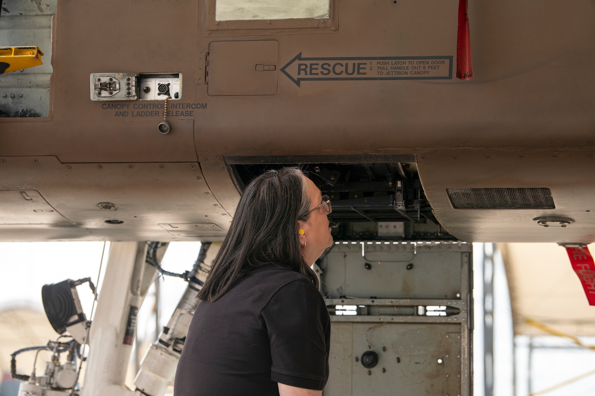 Person looks at air craft