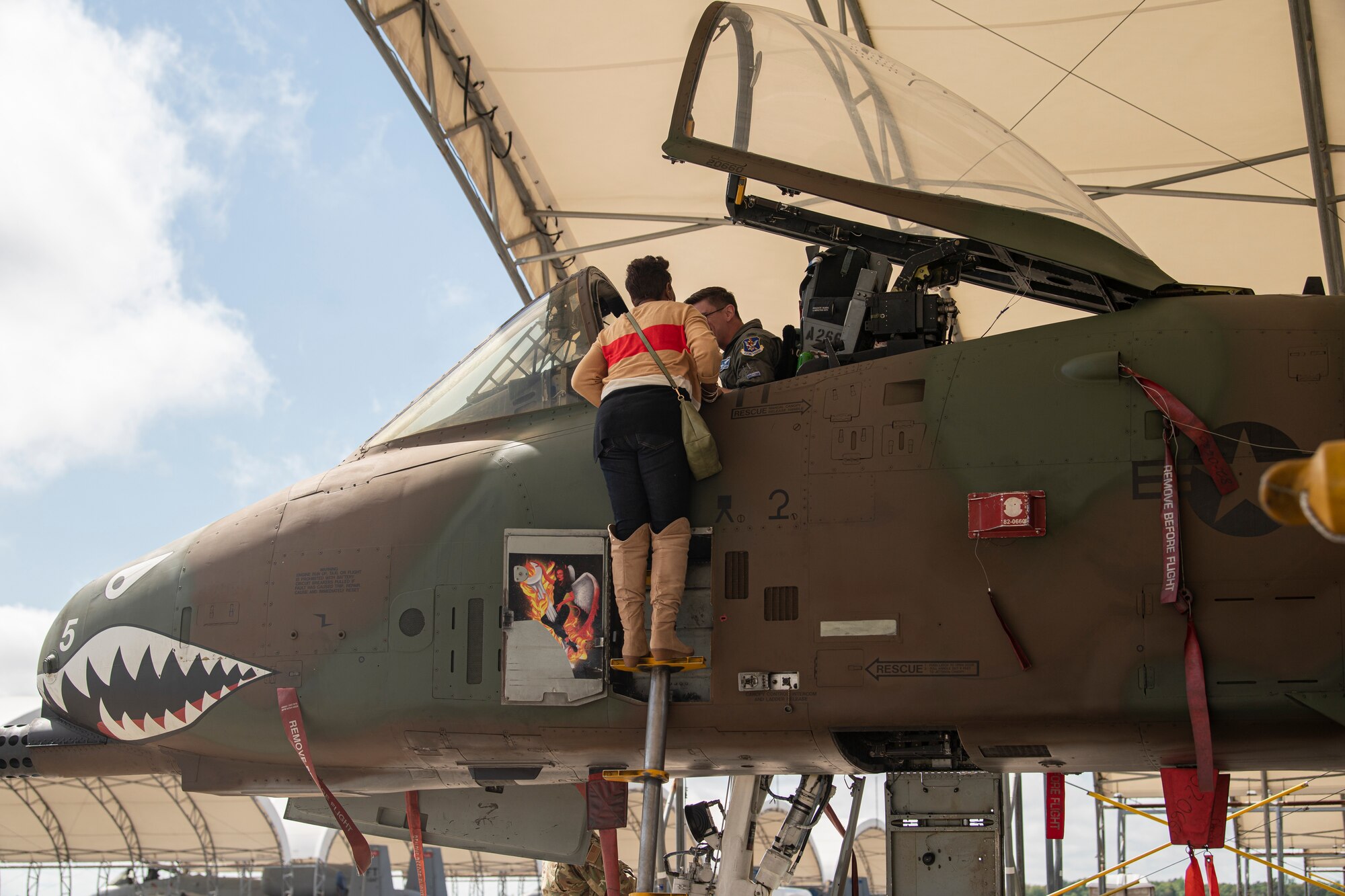 Person looks at air craft