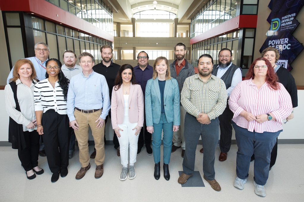 Twelve participants from across the U.S. Army Corps of Engineers were chosen for ERDC University, a six-month detail at the Engineer Research and Development Center. 
ERDC University orientation was held February 28-March 1 in Vicksburg, Mississippi. Participants included, front row from left, Director Rhonda Taylor, ERDC Office of Research and Technology Transfer (ORTT); Nakita Smith, Pittsburgh District reality specialist; Michael Deegan, USACE Institute for Water Resources social scientist; Zahraa Al Khafaji, Chicago District project engineer; ERDC Deputy Director Dr. Beth Fleming; Joe Hernandez, Sacramento District economist; and Canda Lorson, New Orleans District hydrologist. 
Leaders and participants in back row, from left, included Director Gary Anderton, Human Capital Office; Kyle Bayliff, Sacramento District chemist; Garrett Hall, Dalles Dam, Oregon mechanical engineer; Jose Paredez, Los Angeles District civil engineer; Kyle Tidwell, Portland District fish biologist; Luke Navarro, Nashville District natural resources specialist; and ERDC University Program Manager Antisa Webb, ORTT Technology, Knowledge and Outreach Division. (Not pictured, Michael Mansfield, Kansas City District hydrologist; Ian Markovich, Jacksonville District biologist.)