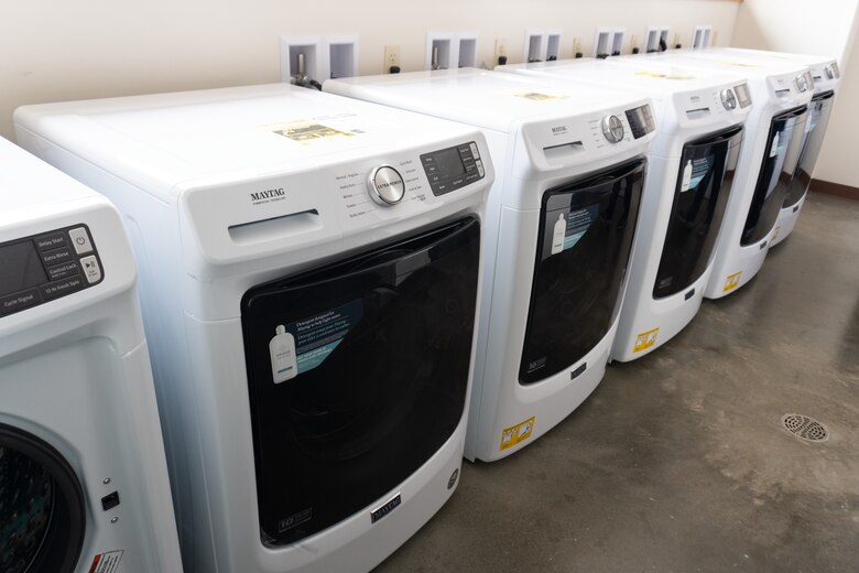Washing machines at the 205th Regiment's new barracks.