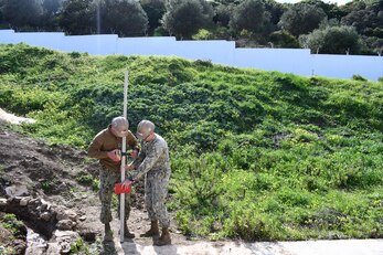 NMCB-1 survey elevations for excavations of a Moroccan Royal Navy maritime training facility.