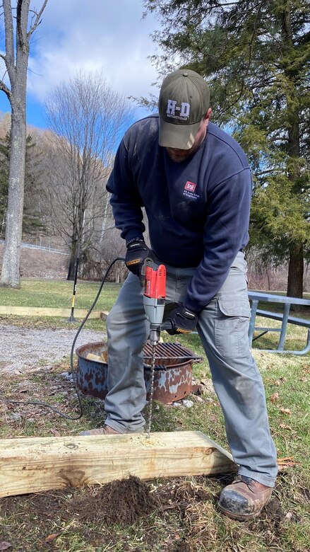 Rangers and maintenance workers work together to help create beautiful and safe public lands in the Pittsburgh District.