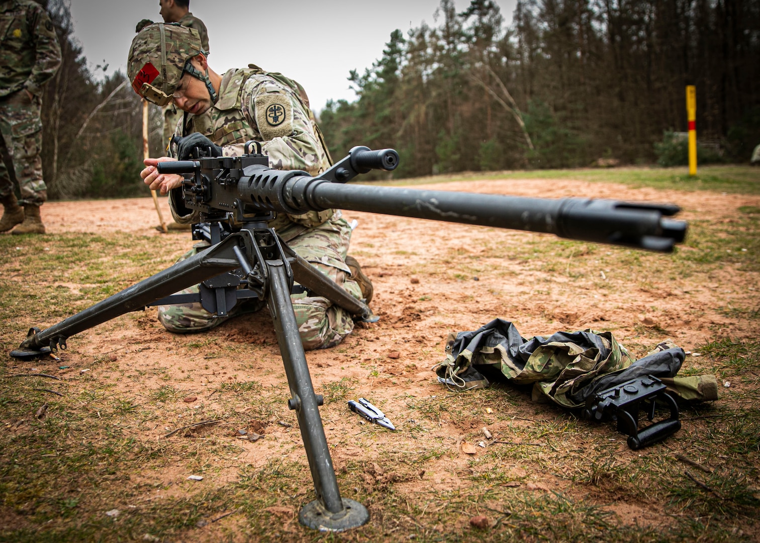 Soldiers compete in the 2023 Landstuhl Regional Medical Center Best Leader Competition, March 21. The competition tested over 20 Soldiers on Army warrior tasks and marksmanship drills, life-saving skills, military competence, and physical fitness.